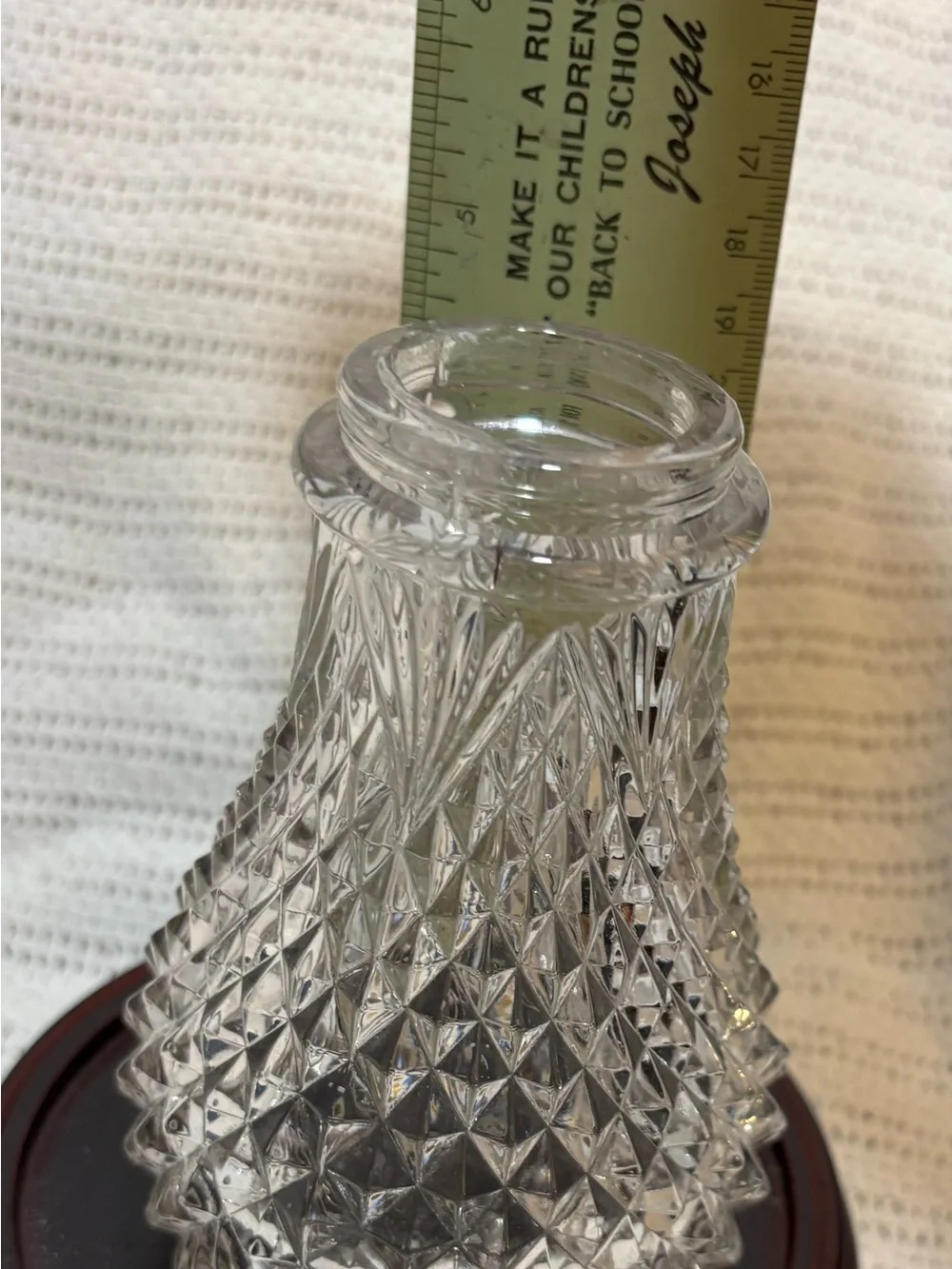 Vintage Clear Glass Diamond Pattern Sugar Shaker / Dispenser Base